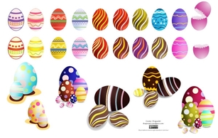 Abstract - Easter Eggs Set2 Vector 