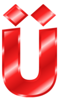 Effect Letters Alphabet red: Ü