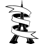 Eiffel Tower With Ribbon Vector 