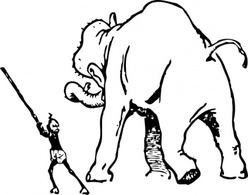 Elephant Gets A Whacking clip art