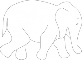 Animals - Elephant Outline clip art 