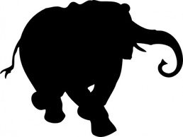 Animals - Elephant Silhouette clip art 