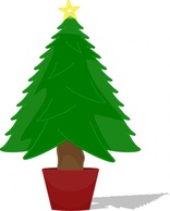 Holiday & Seasonal - Elkbuntu Glossy Christmas Tree clip art 