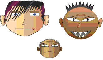 Emo, Punk, Angry Face Vectors