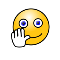 Emoticons: Hand waving face