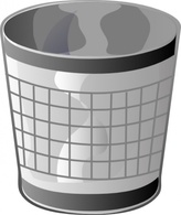 Objects - Empty Trash Bin clip art 