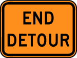 End Detour Traffic Vector Sign 