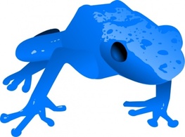 Endangered Blue Poison Dart Frog clip art 