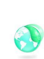 Objects - Environmental Eco Globe Leaf Icon clip art 