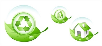 Environmental protection the theme of green leaf icon vector material Preview
