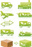 Environmentally-friendly logistics and transportation icons Preview