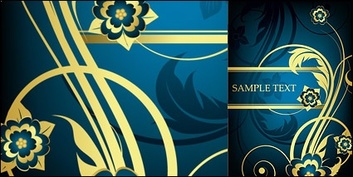 Patterns - eps format, including jpg preview, keyword: Vector patterns, flowers, gold, vector material 