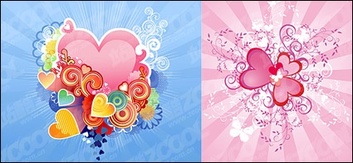 Objects - eps format, keyword: radiation, heart-shaped pattern, vector material, Butterfly 