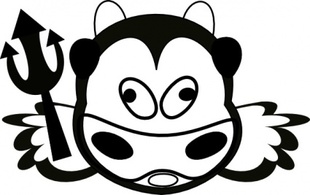 Animals - Evil Cow clip art 