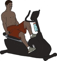 Transportation - Exercise Bike Man clip art 