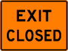 Exit Closed Vector Road Sign 