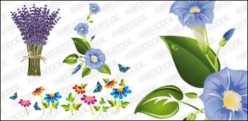 Flowers & Trees - Exquisite flowers vector material 