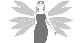 Human - Fairy girl grey free vector 