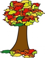 Nature - Fall Coloured Tree clip art 