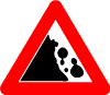 Falling Rocks Vector Road Sign Preview