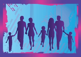 Silhouette - Family Vector 