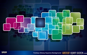 Abstract - Fantasy Glossy Squares Background 