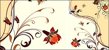 Backgrounds - Fashion Flower background material element vector 