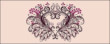 Objects - Fashion heart-shaped lace vector 