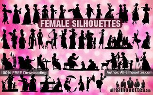 Female vector silhouettes Preview