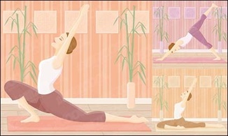 Female Vector yoga exercise