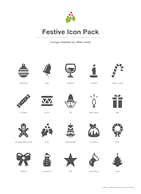 Holiday & Seasonal - Festive Icon Vector Pack 