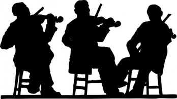 Fiddlers In Silhouette clip art Preview