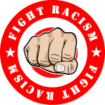 Fight Racism Sticker Vector 