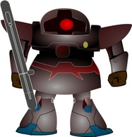 Technology - Fighter Robot clip art 