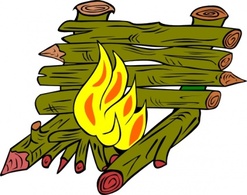 Fire Catching Wood clip art