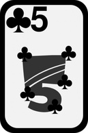 Five Of Clubs clip art