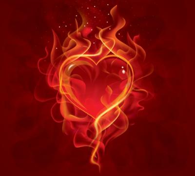 Flaming Heart Vector Preview