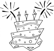 Food - Flat_cake_bw clip art 