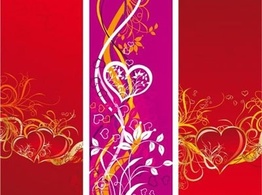 Flourishes & Swirls - Floral Hearts Banners 