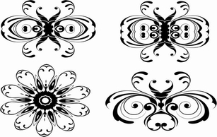 Flourishes & Swirls - Floral Ornaments Vector 