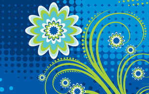 Backgrounds - Flower in blue 