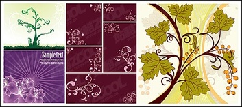 Flower patterns of plant material vector