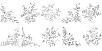 Flower type of line drawing vector diagram-4