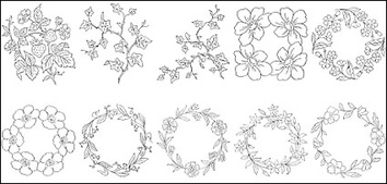 Flower type of line drawing vector diagram-6