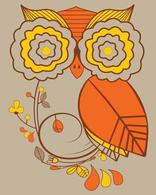 Holiday & Seasonal - Flowered Owl Vector 