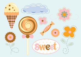 Flowers Sweets Vector