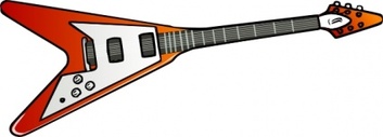 Music - Flying V Guitar clip art 