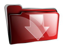 Objects - Folder icon red download 