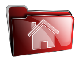 Objects - Folder icon red home 