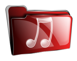 Objects - Folder icon red music 